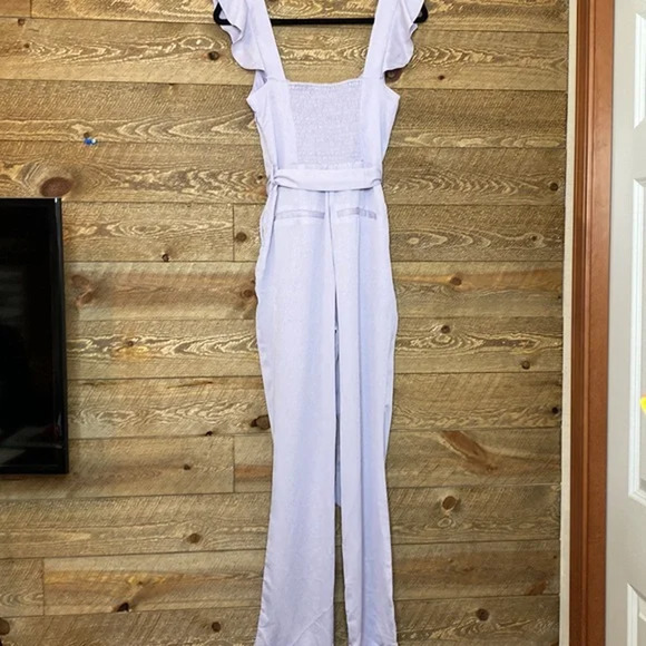 Superdown Revolve Gloria Flutter Jumpsuit Lavender Size Small NWT - Picture 5 of 9